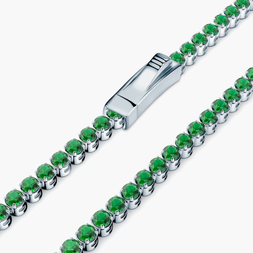Bransoletka tenisowa SAVICKI 2,1mm: białe złoto 585, cyrkonie